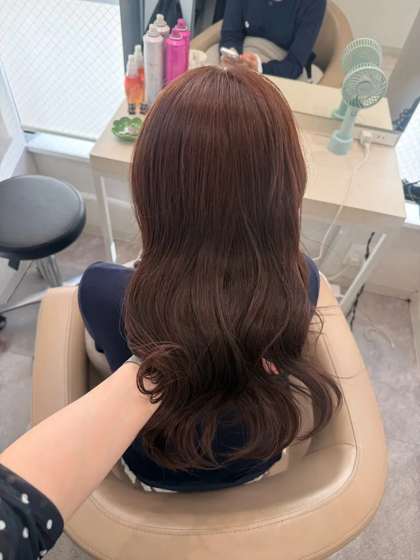 ミディアム カラー ピンクカラー ヘアカラー トリートメント ラベンダー💜オリー ブ‪💚暗髪🖤のヘアスタイル