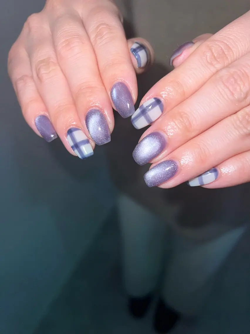 ネイル ジェルネイル マグネットネイル ネイビー ニュアンスネイル パラジェル ハンドネイル ハンドケア Bana_ Nailのネイルデザイン