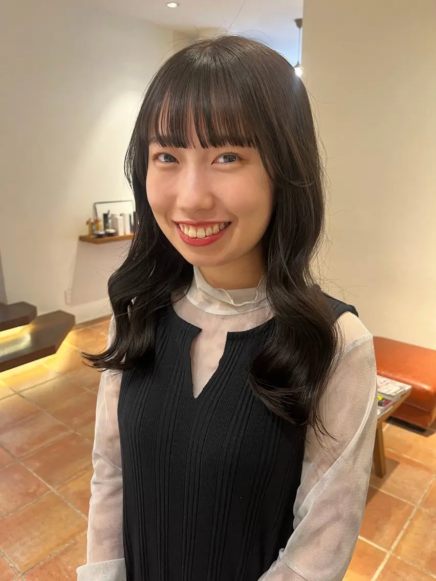 セミロング カラー グレージュ ヘアカラー トリートメント るな/暖色、 ベージュカラー🎀のヘアスタイル