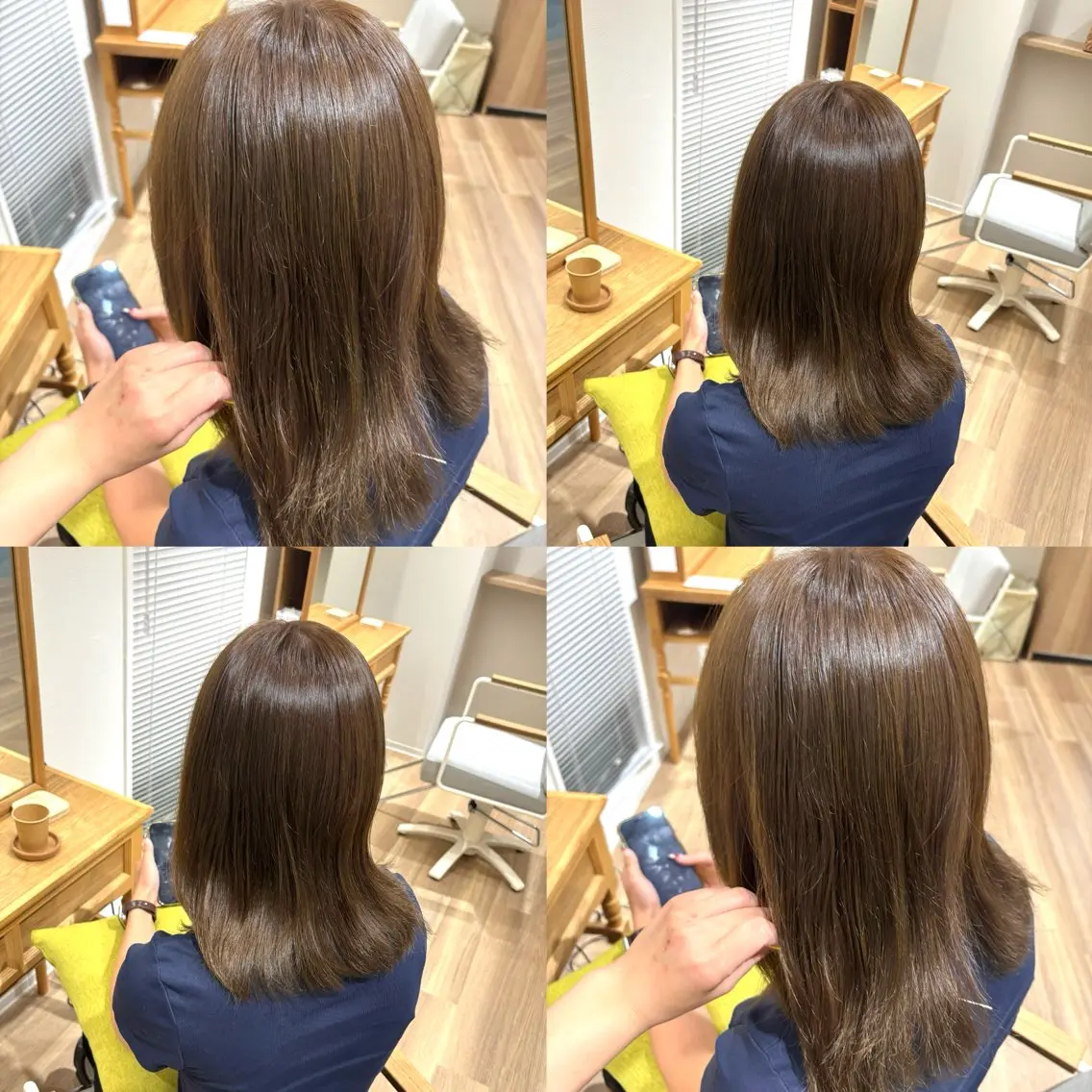 ミディアム カラー ベージュカラー ブリーチ 透明感カラー グレージュ ミント ヘアカラー トリートメント ヘッドスパ RINNO🌷透明感 カラー/髪質改善のヘアスタイル