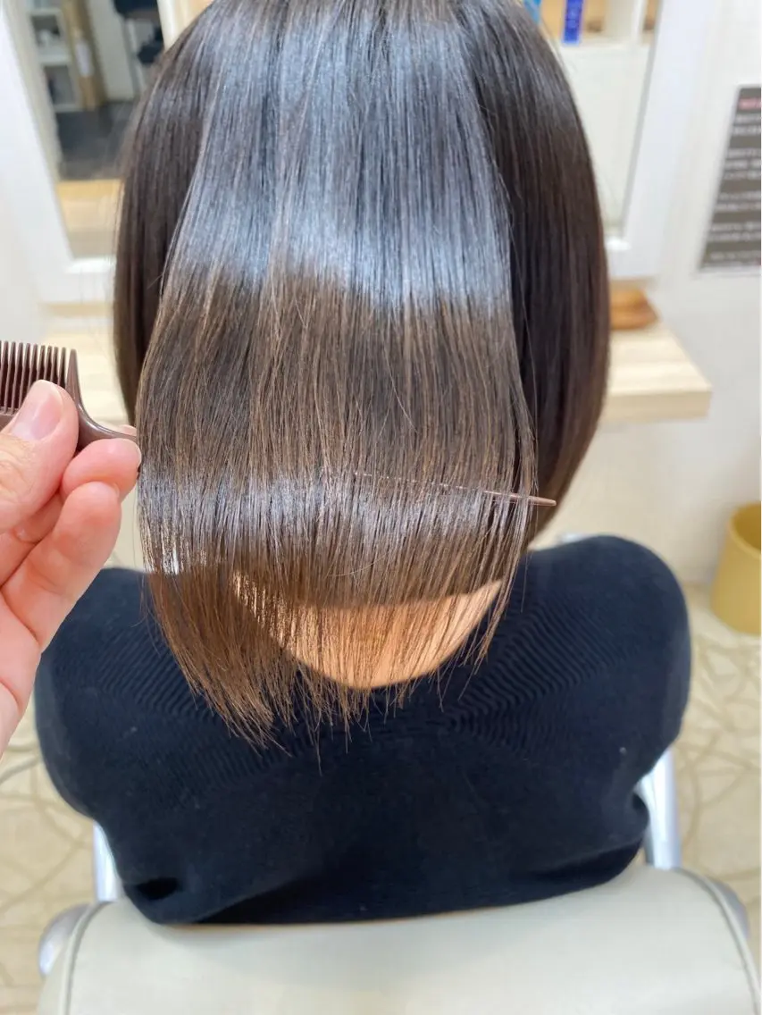 ミディアム 髪質改善 トリートメント かしわや かなえのヘアスタイル