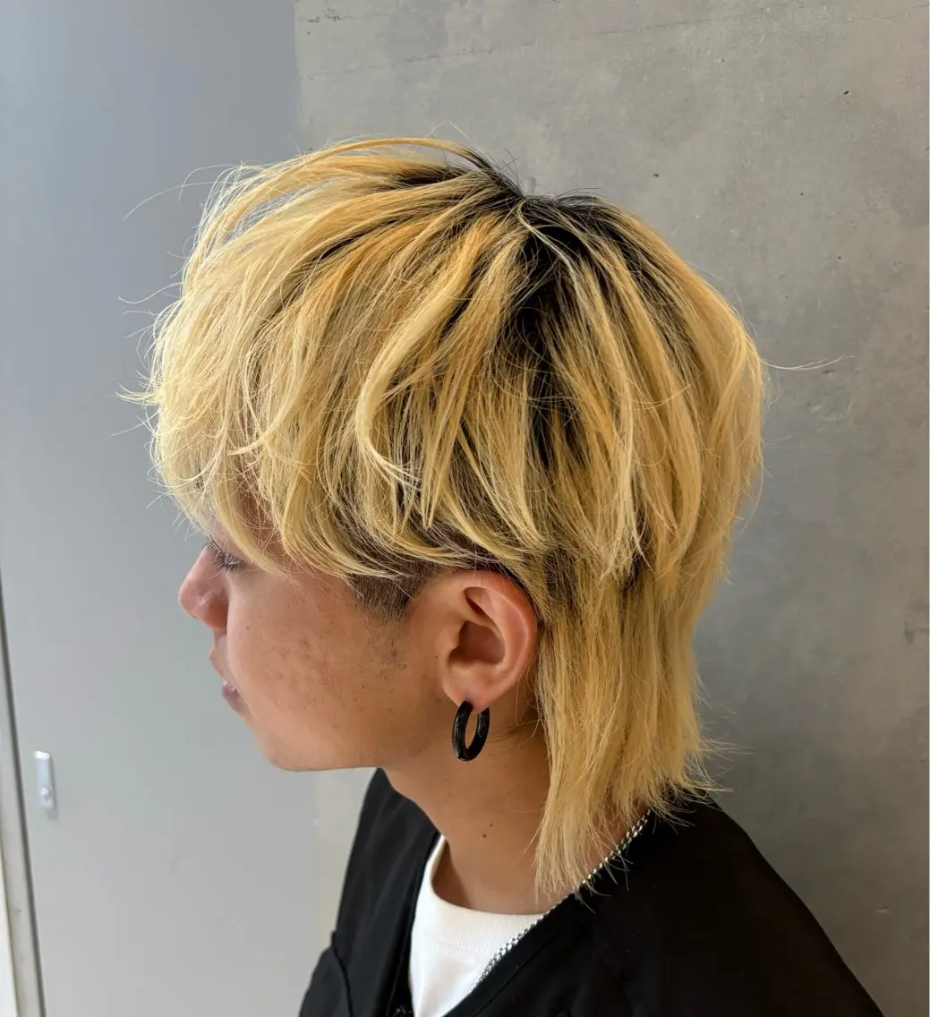ショート メンズ メンズウルフカット ウルフカット 落ちる黒 森崎雄斗のヘアスタイル