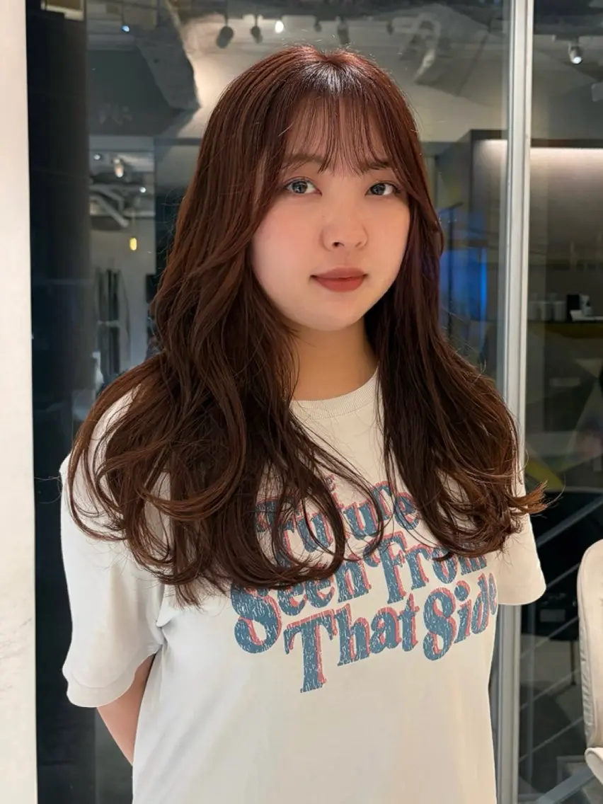 セミロング カラー ヘアカラー 近藤 奏音のヘアスタイル
