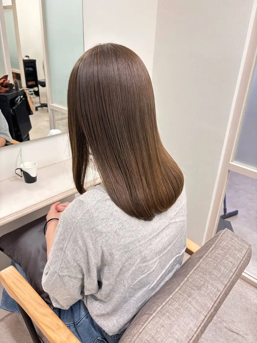 セミロング カット トリートメント ヘアアレンジ🪽🎀 艶カラー/天王寺のヘアスタイル