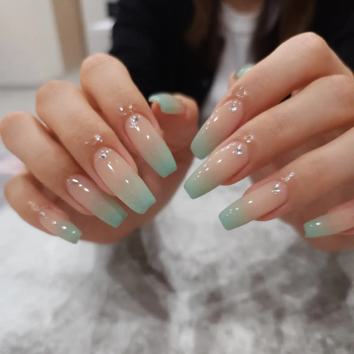 ネイル グラデーション グリーン Rommy kahoのネイルデザイン