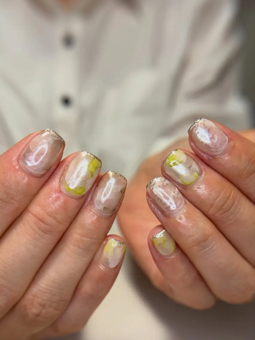 ネイル ニュアンスネイル ハンドネイル 【Éclore】 hinanoのネイルデザイン