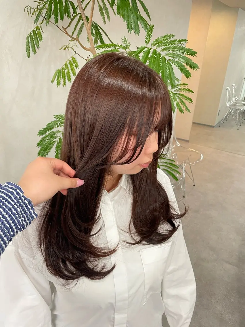 ロング カラー カット ヘアカラー トリートメント 🍐透明感カラー🍐 レイヤー/ベージュのヘアスタイル