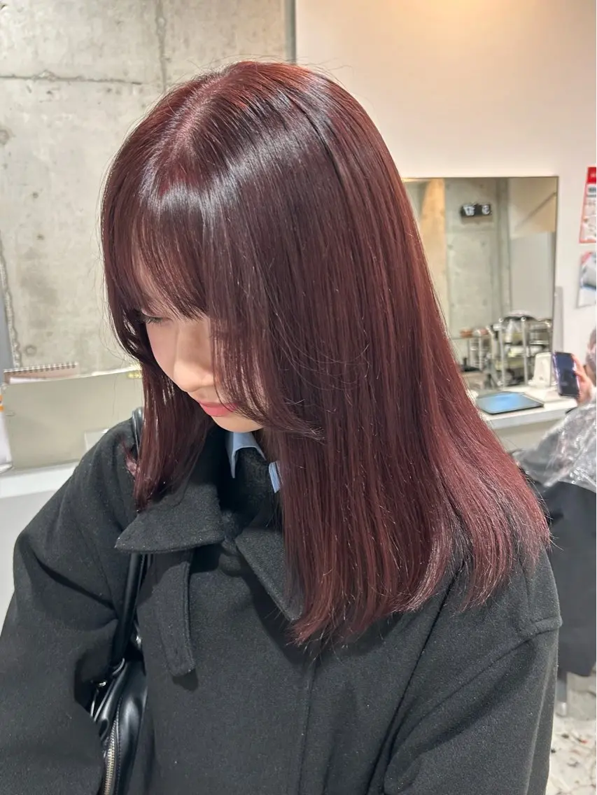 セミロング カラー ブリーチ ダブルカラー ブリーチなしカラー ピンクカラー ヘアカラー ベージュカラー🐑 レイヤー🤎塚原優芽のヘアスタイル
