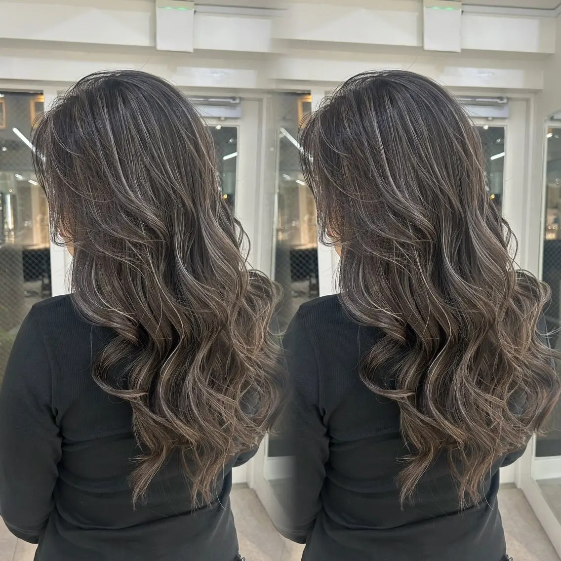 ロング カラー ハイライトカラー ハイライト カット ヘアカラー トリートメント 表参道/ハイライト バレイヤージュのヘアスタイル