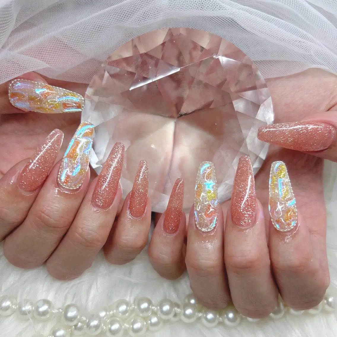 ロング ハンドネイル Nailsalon Angeのネイルデザイン
