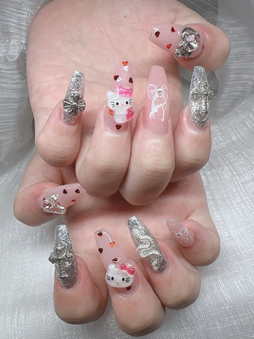 ネイル 長さ出し グラデーション キラキラネイル マグネットネイル ニュアンスネイル Lee Nails チップ長さだし専門店のネイルデザイン