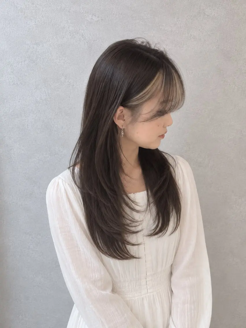 ロング カラー カット トリートメント 髪質改善縮毛矯正/ 透明感カラー 石崎のヘアスタイル