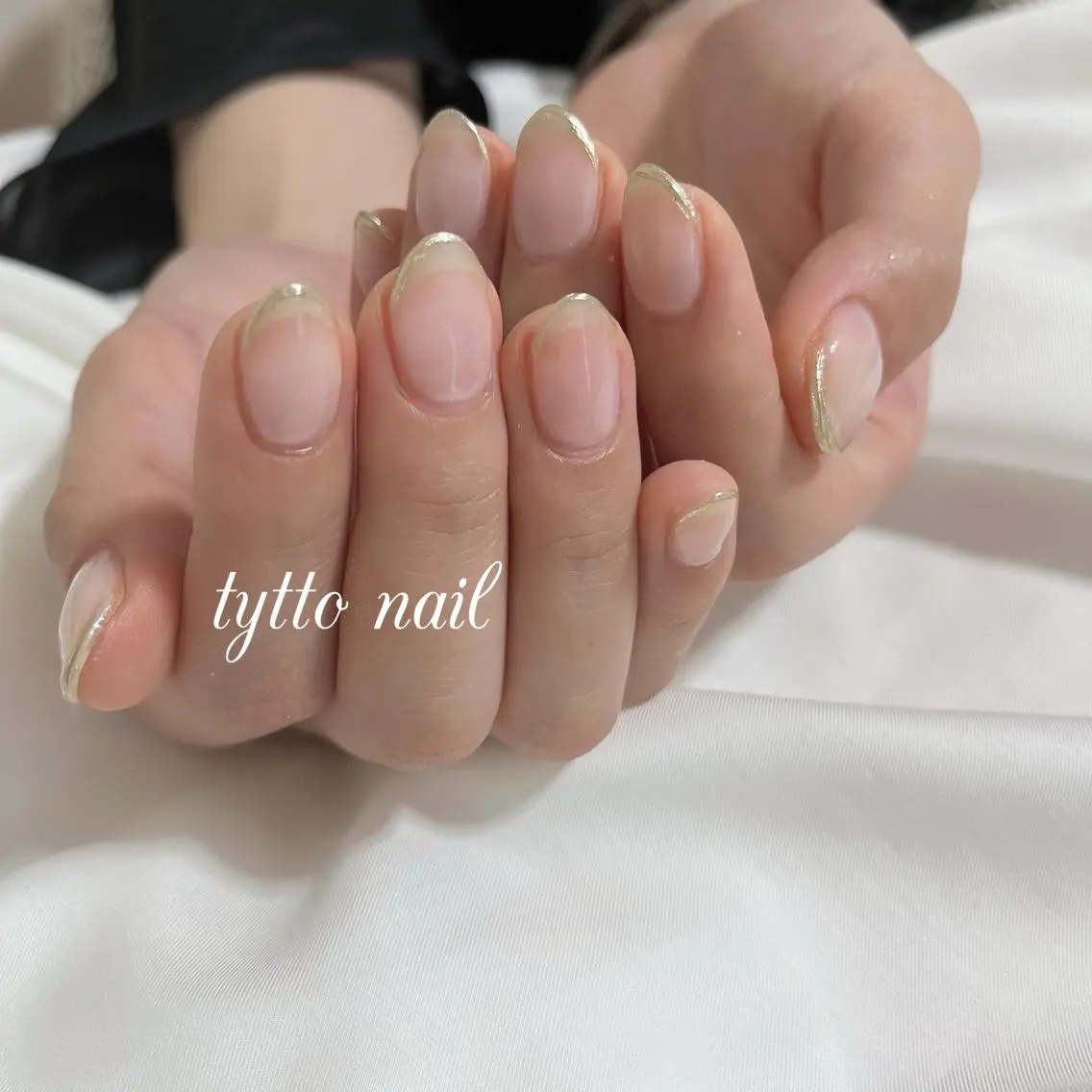 ネイル フレンチネイル ミラーネイル オフィスネイル シンプルネイル ホワイト tytto nail ❤︎‪‪eri‪‪のネイルデザイン