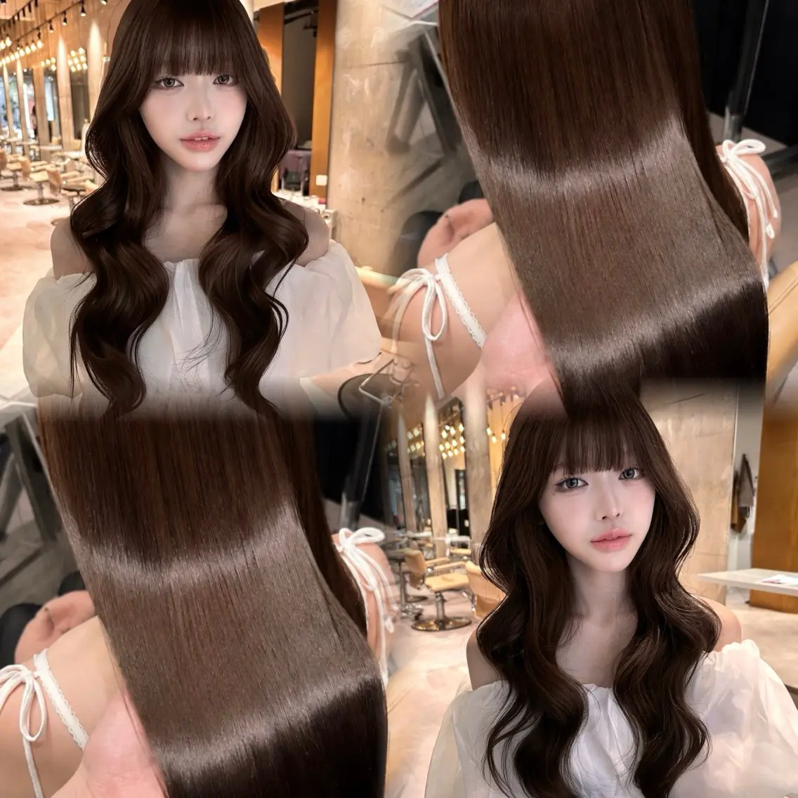 ロング カラー ブラウンカラー ダークブラウン ヘアカラー 小原 泉のヘアスタイル