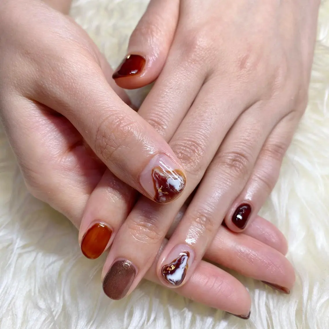 ネイル べっ甲ネイル ハンドネイル Nail&eye Belire 新宿のネイルデザイン