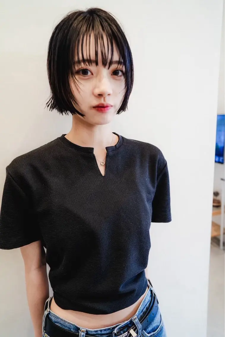 ショート 顔まわりレイヤー 顔周りカット レイヤーカット 藤本豪海 モニターモデル募集のヘアスタイル