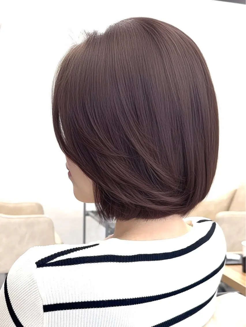 ミディアム ボブレイヤー ボブ レイヤーカット 浅見 茉美のヘアスタイル