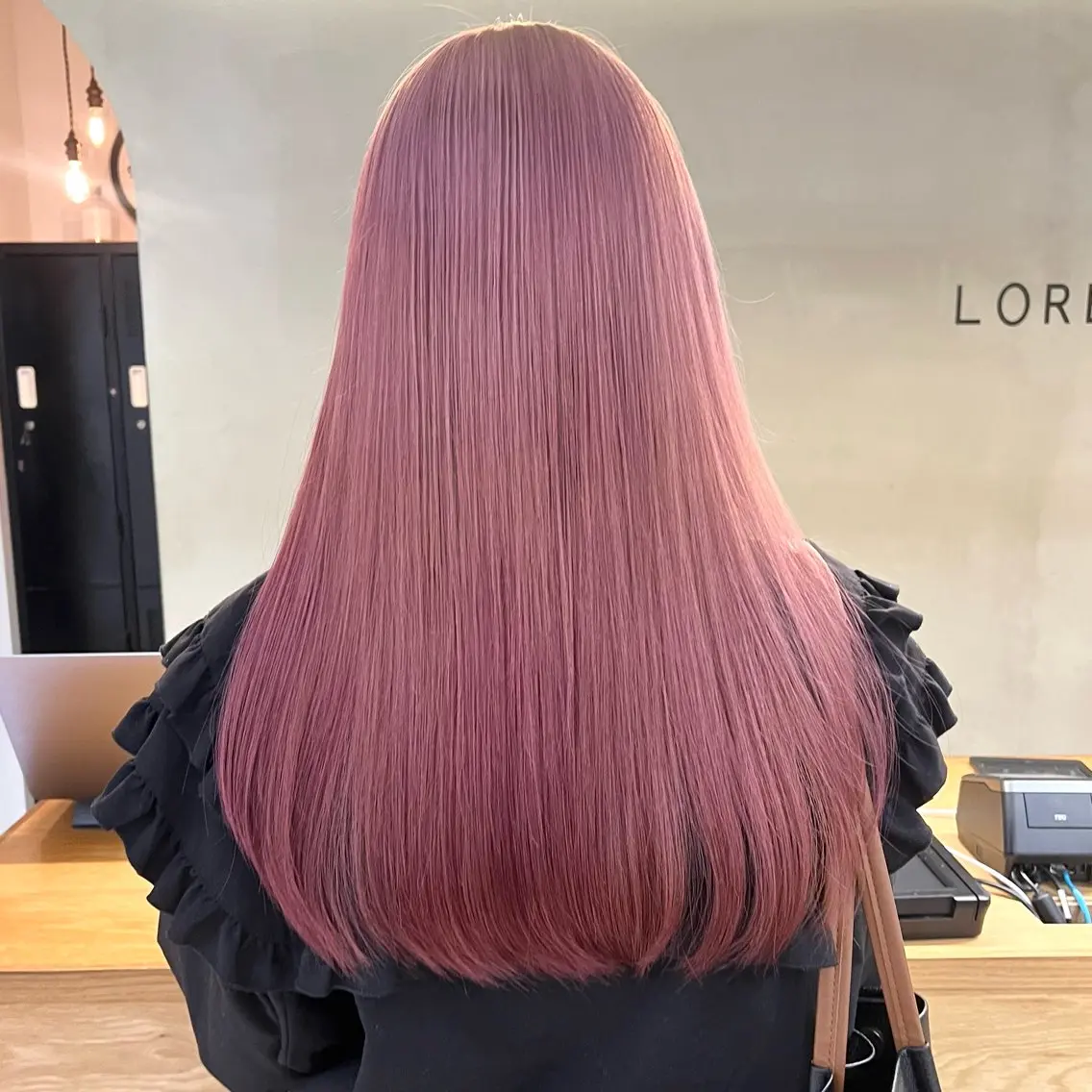 ロング カラー ブリーチ 透明感カラー ピンクカラー ヘアカラー レイヤー/縮毛矯正/ 暖色/mao🎀のヘアスタイル