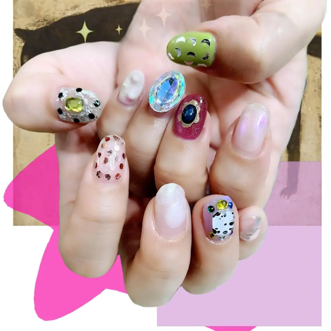 ネイル オーロラネイル 氷ネイル・うるうるネイル 韓国ネイル マグネットネイル ミラーネイル ハンドネイル VOLLMOND nailのネイルデザイン