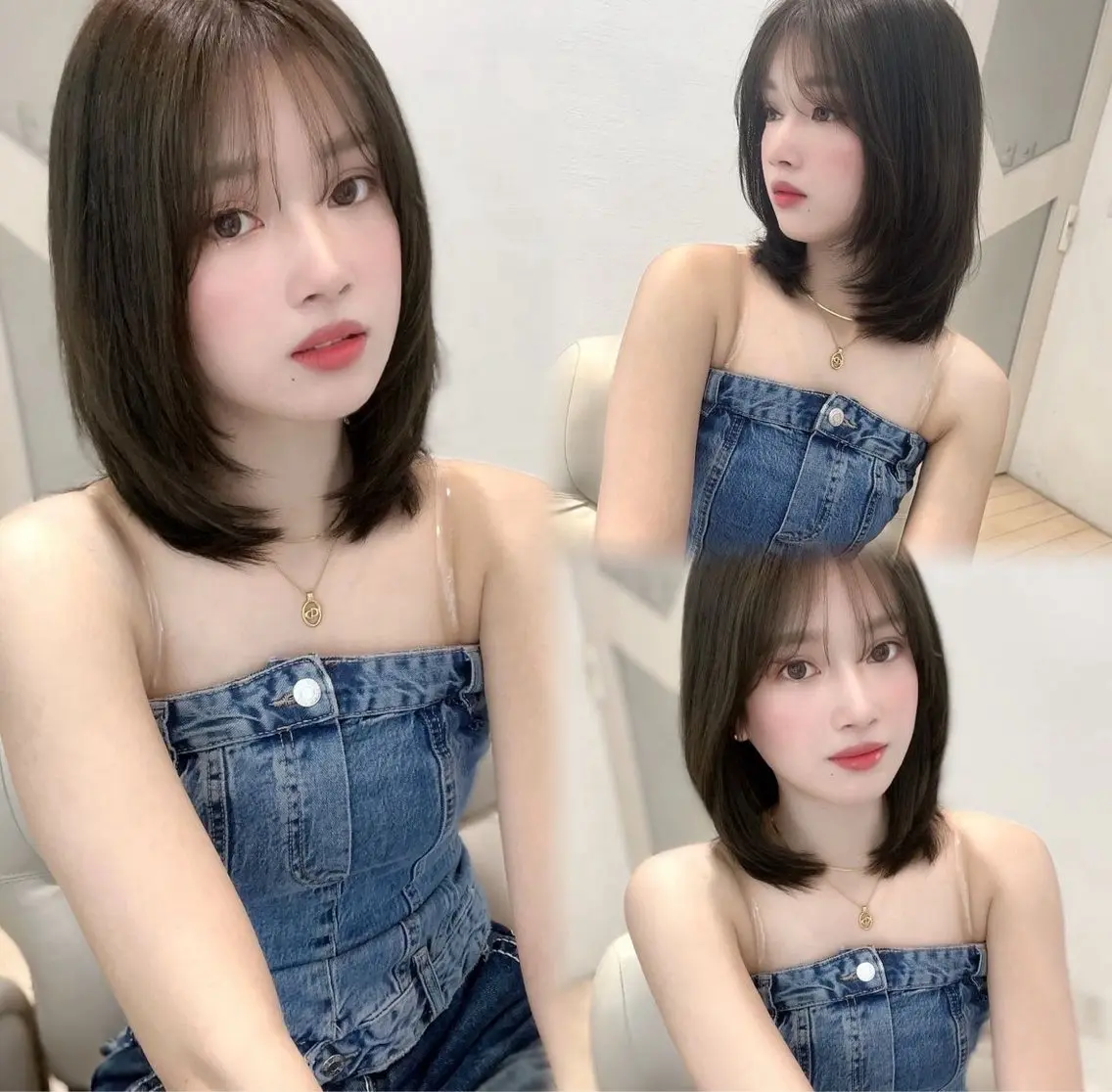ミディアム 山﨑 愛音のヘアスタイル