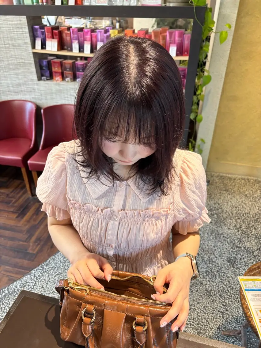 ミディアム ヘアカラー zerohair むらなかあやね🐰ᩚのヘアスタイル