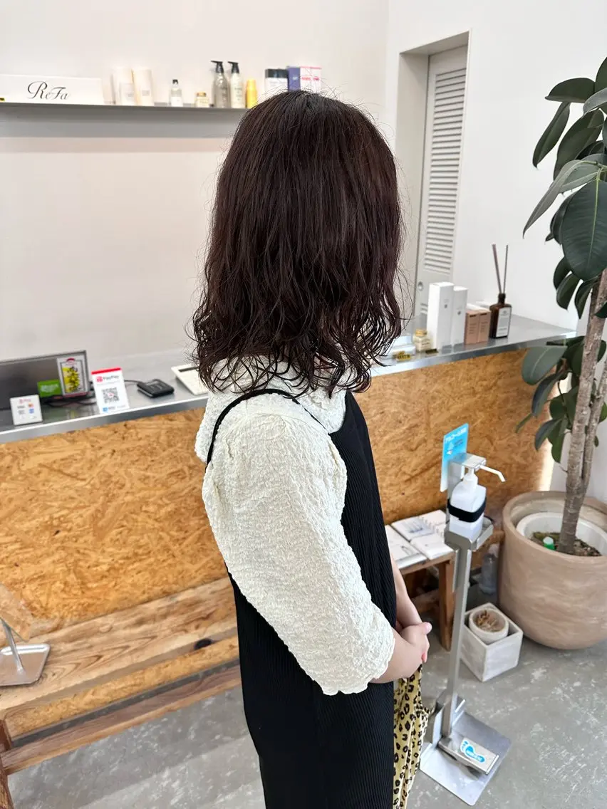 セミロング セミロングパーマ 南 星来のヘアスタイル