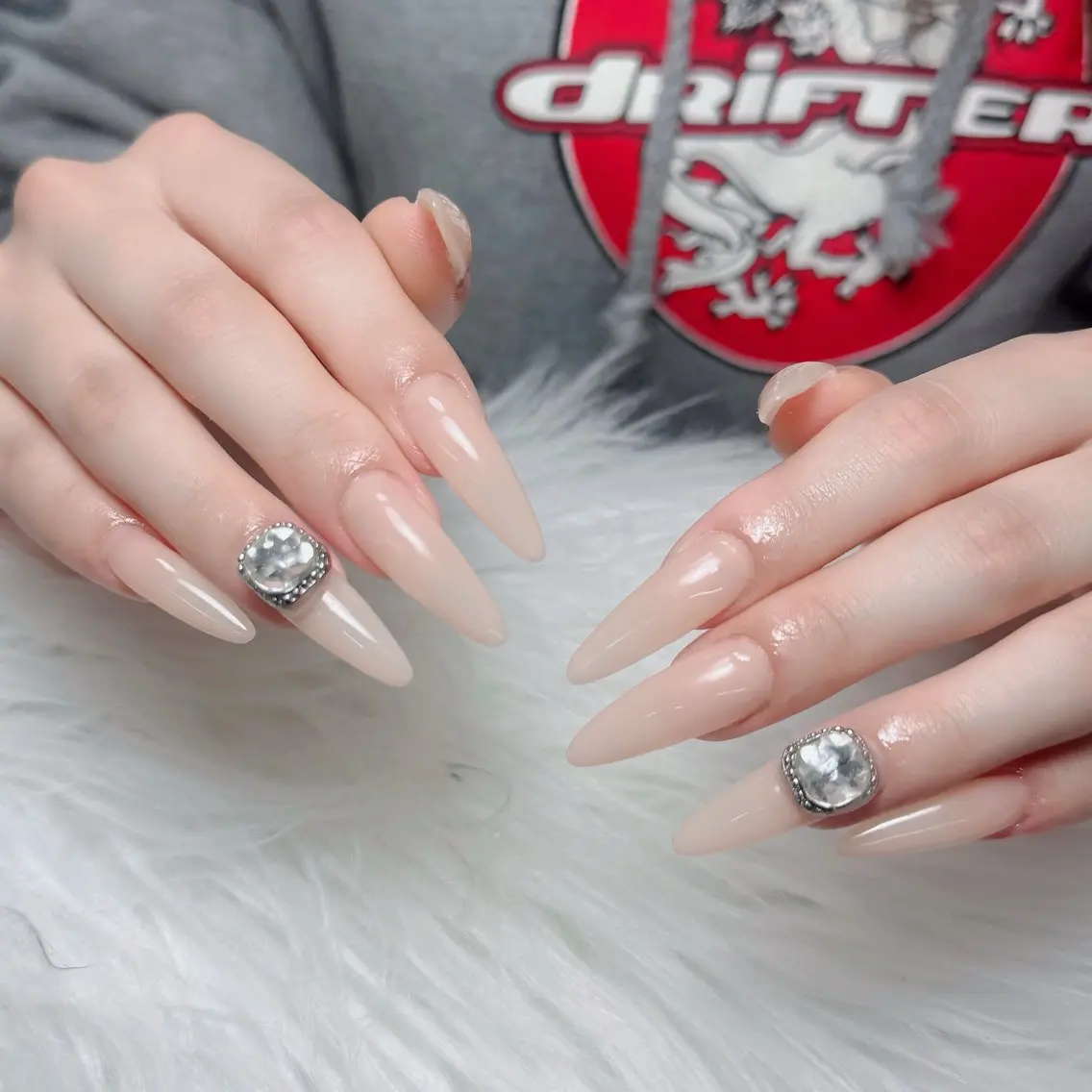 ネイル チークネイル 長さ出し フラッシュネイル フレンチネイル グラデーション ハンドネイル Lenie Nail Salonのネイルデザイン