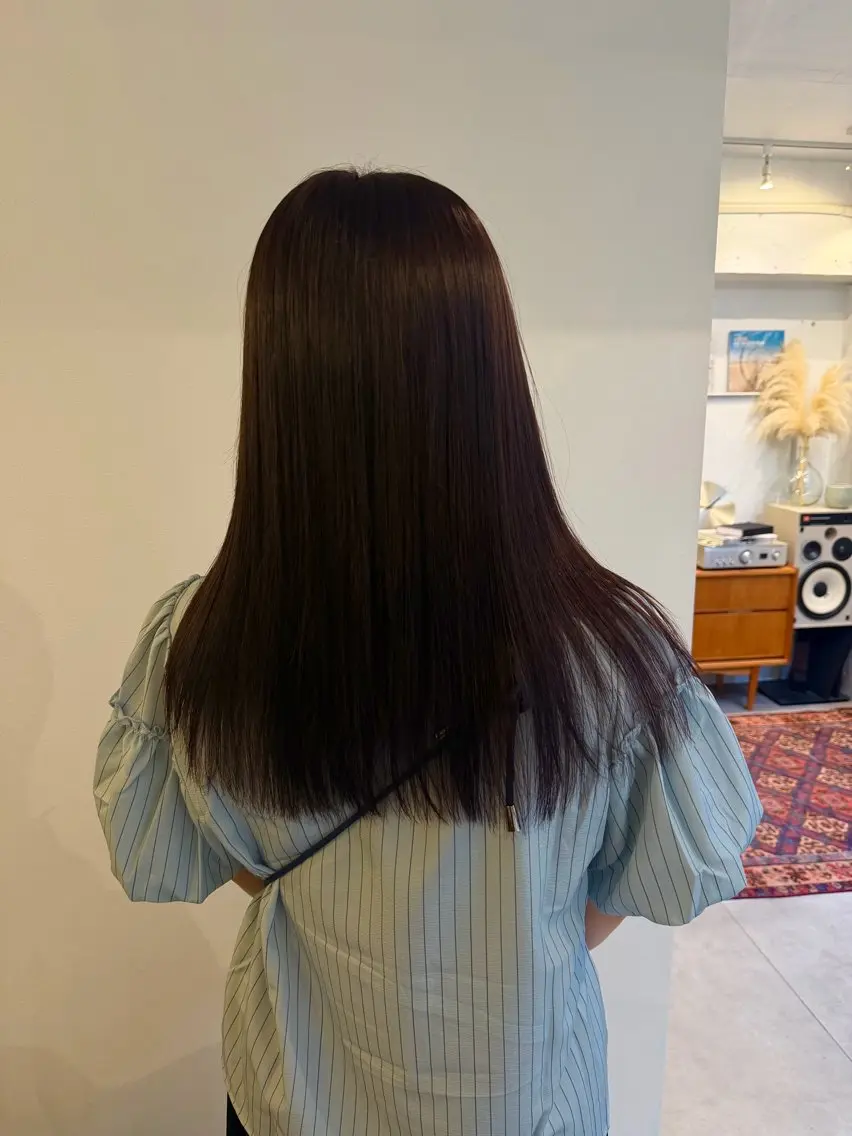 セミロング カラー ピンクカラー パープルカラー benji amiのヘアスタイル