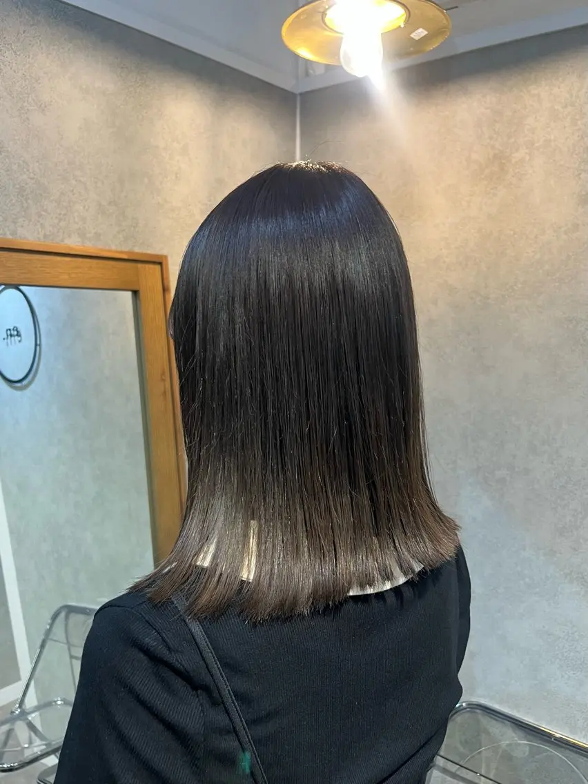 ミディアム カット ヘアカラー トリートメント 暖色カラー/ボブ/ 銀座/モエのヘアスタイル