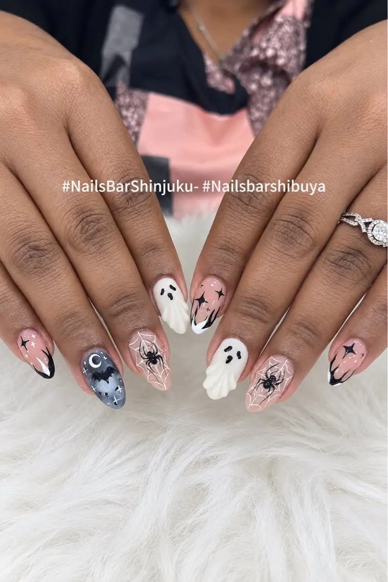 ネイル ボルドー ブラウン チークネイル ドット フットネイル NAILS BAR SHINJUKUのネイルデザイン