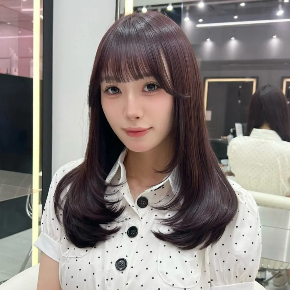 セミロング カラー カット ヘアカラー トリートメント うる艶カラー×韓国 ヘア/Yumi🎀のヘアスタイル