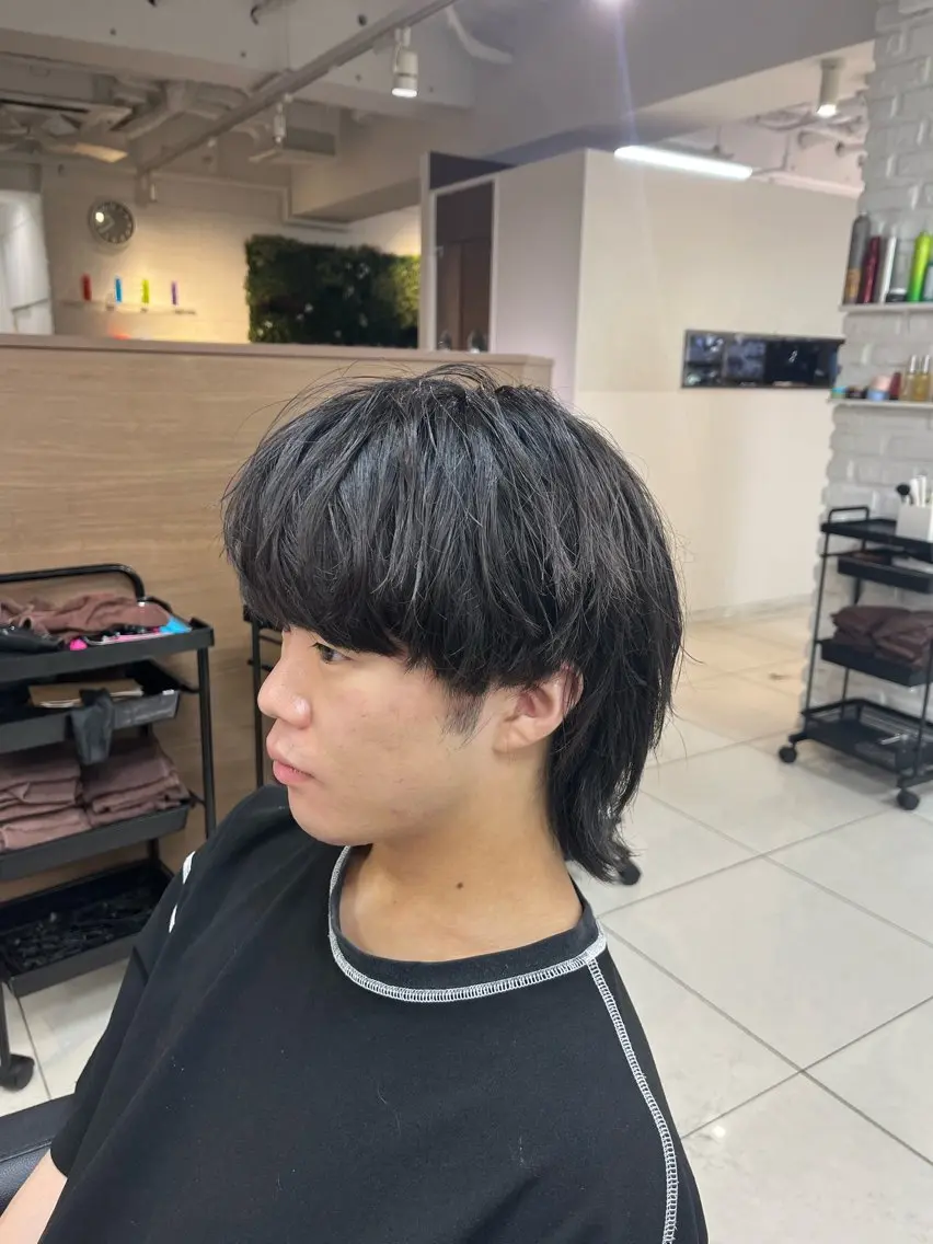 ミディアム メンズ メンズウルフカット ウルフカット カット メンズパーマ職人 パーマ🔥ritaのヘアスタイル