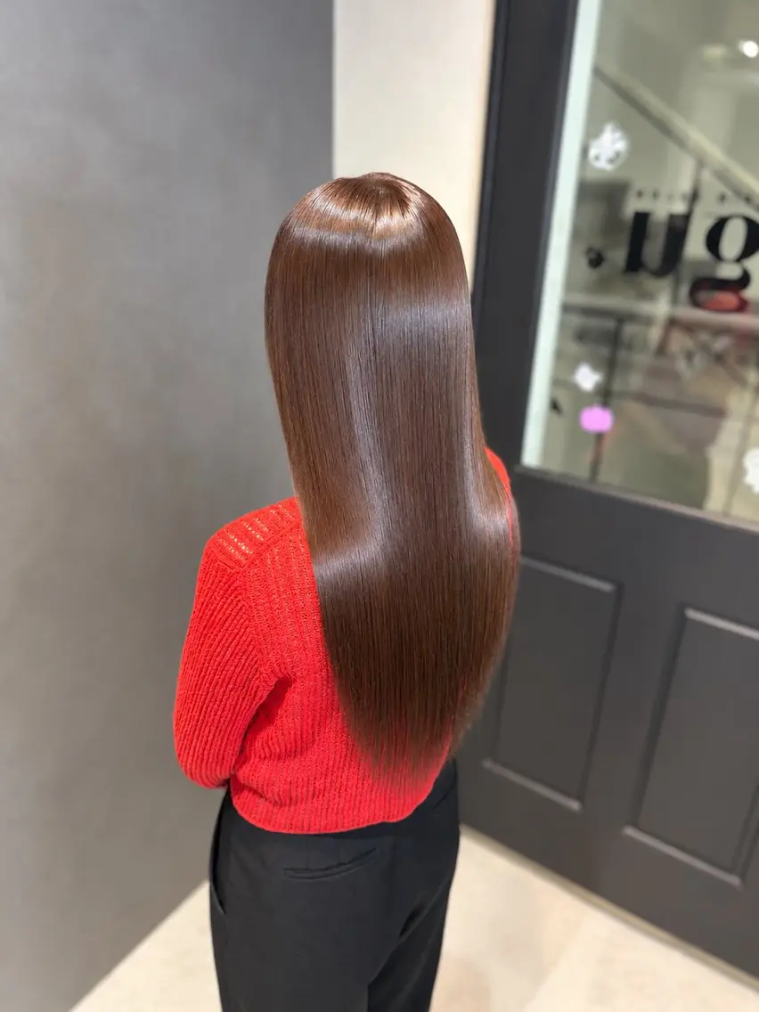 カラー レッドカラー 🐼ゆうと🐼 /透明感/縮毛矯正のヘアスタイル