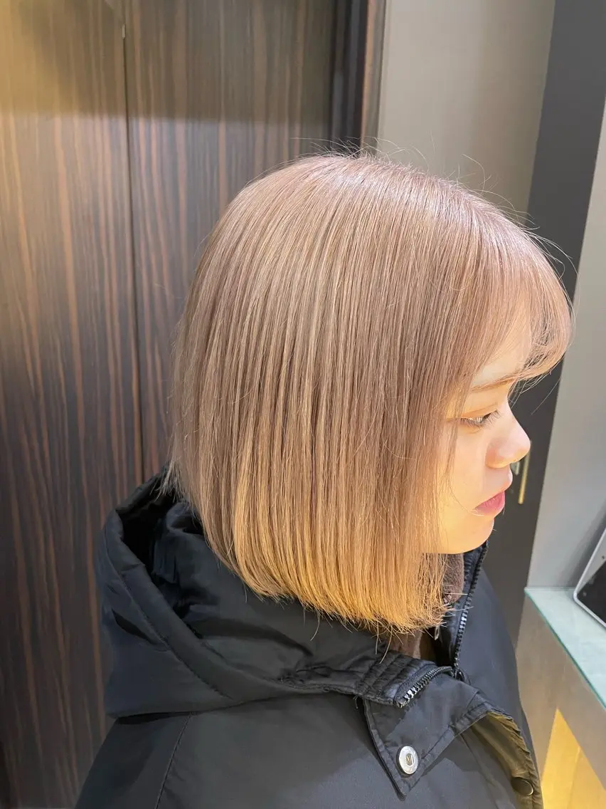 ショート カット ヘアカラー ブリーチなしWカラー ヘアセット菜希のヘアスタイル