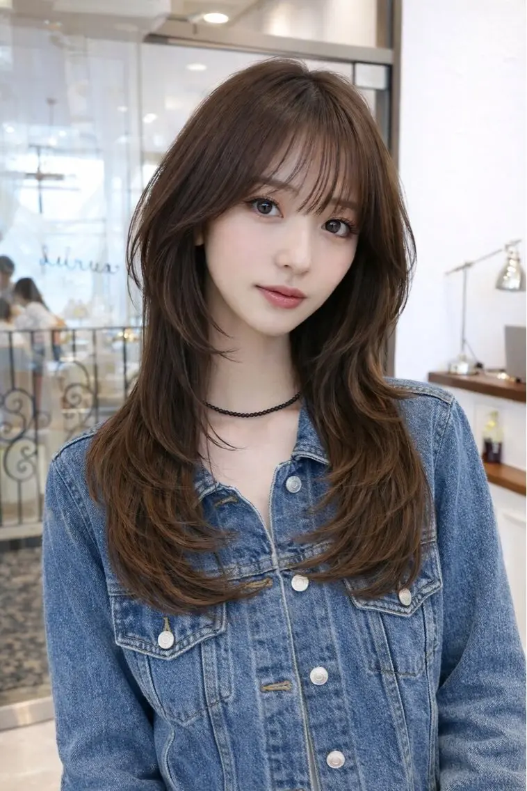 ロング 数井 紗良のヘアスタイル