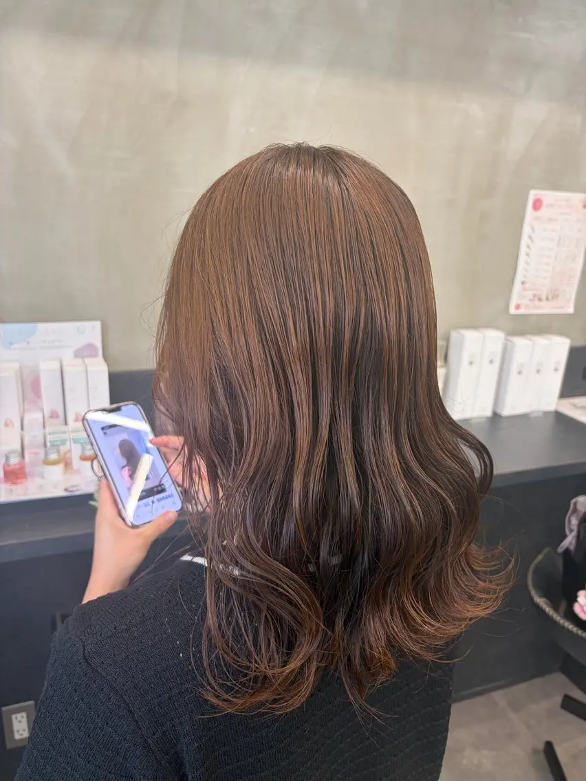 セミロング カラー 透明感カラー haruka N°ulusのヘアスタイル