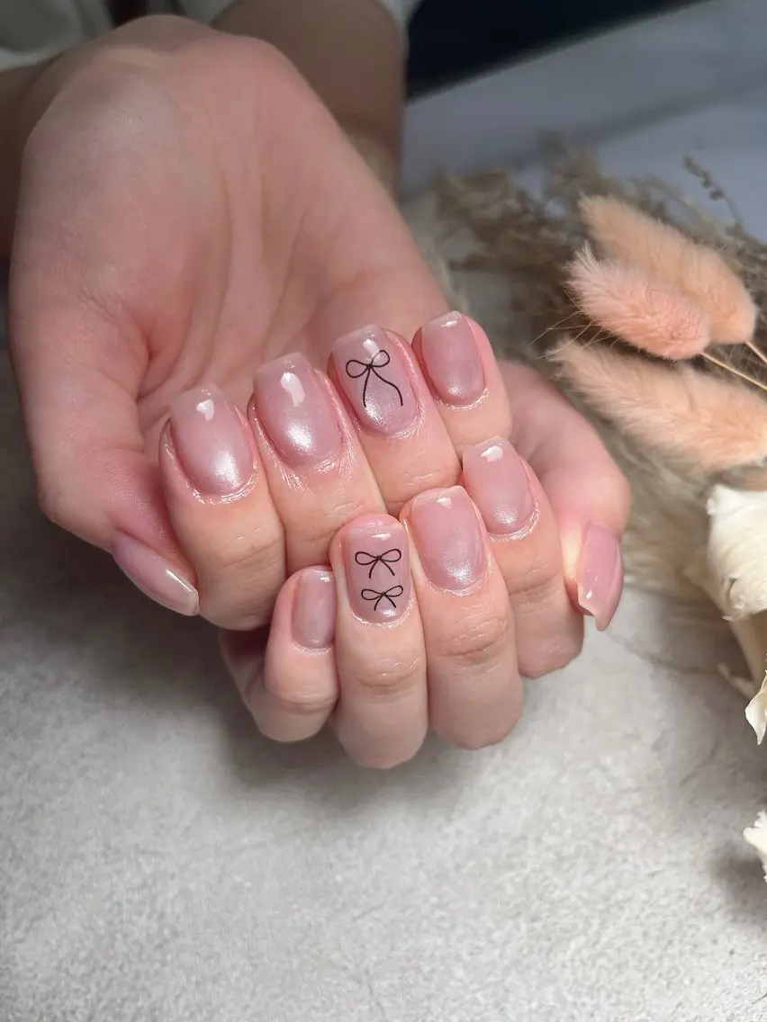 ネイル ブルー ジェルネイル 持ち込み ニュアンスネイル オフィスネイル Pooky nailsのネイルデザイン
