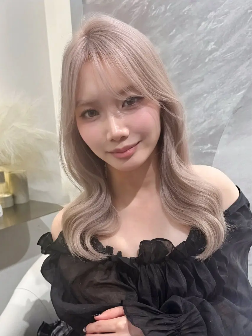 ロング カラー ヘアアレンジ カット ヘアカラー トリートメント 韓国風カラーカット 🤍店長 鳥越のヘアスタイル