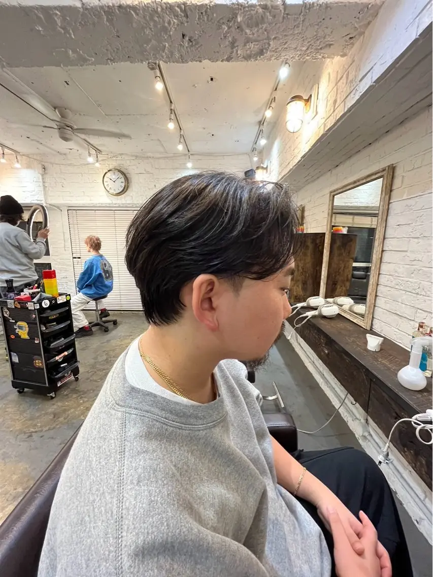ショート メンズ センターパート ダウンパーマ フェードカット メンズハイライト メンズパーマ カット トリートメント 💈メンズ特化💈 TASUKUのヘアスタイル