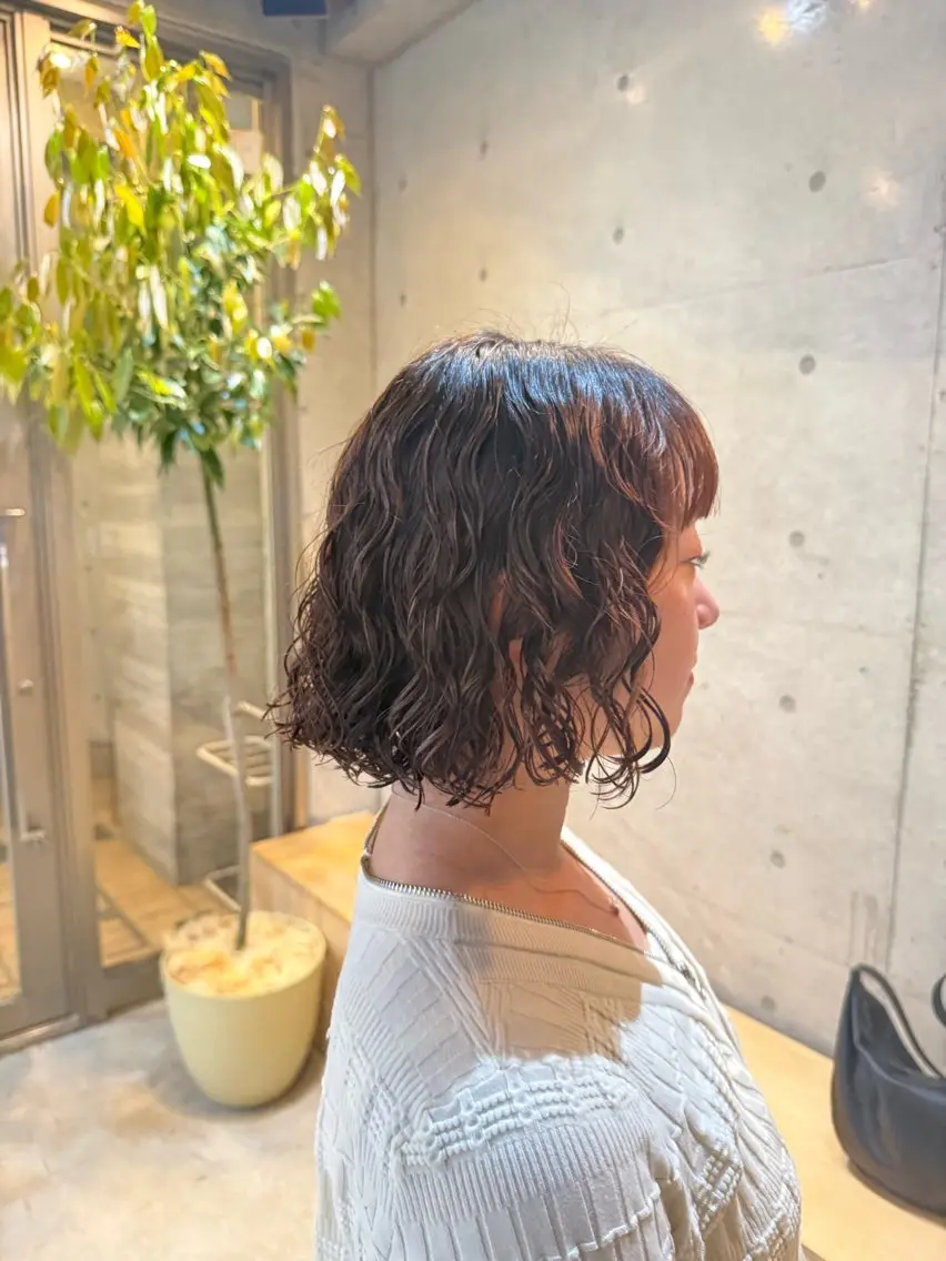 ミディアム 🌿朝5分でお洒落 パーマスタイル🌿のヘアスタイル