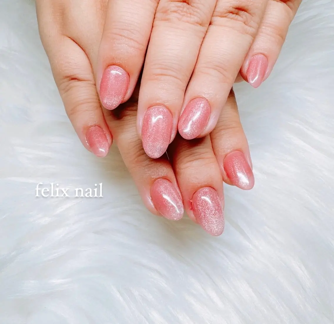 ネイル ラメ(グリッター) ピンク Felix nail 🌼目黒店のネイルデザイン
