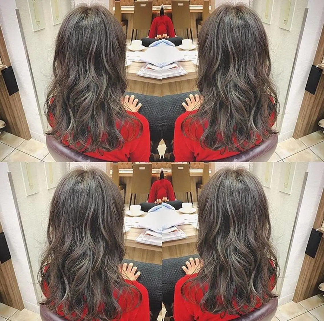 ロング カラー ヘアアレンジ 白髪ぼかしハイライト 茗荷谷駅徒歩2分のヘアスタイル