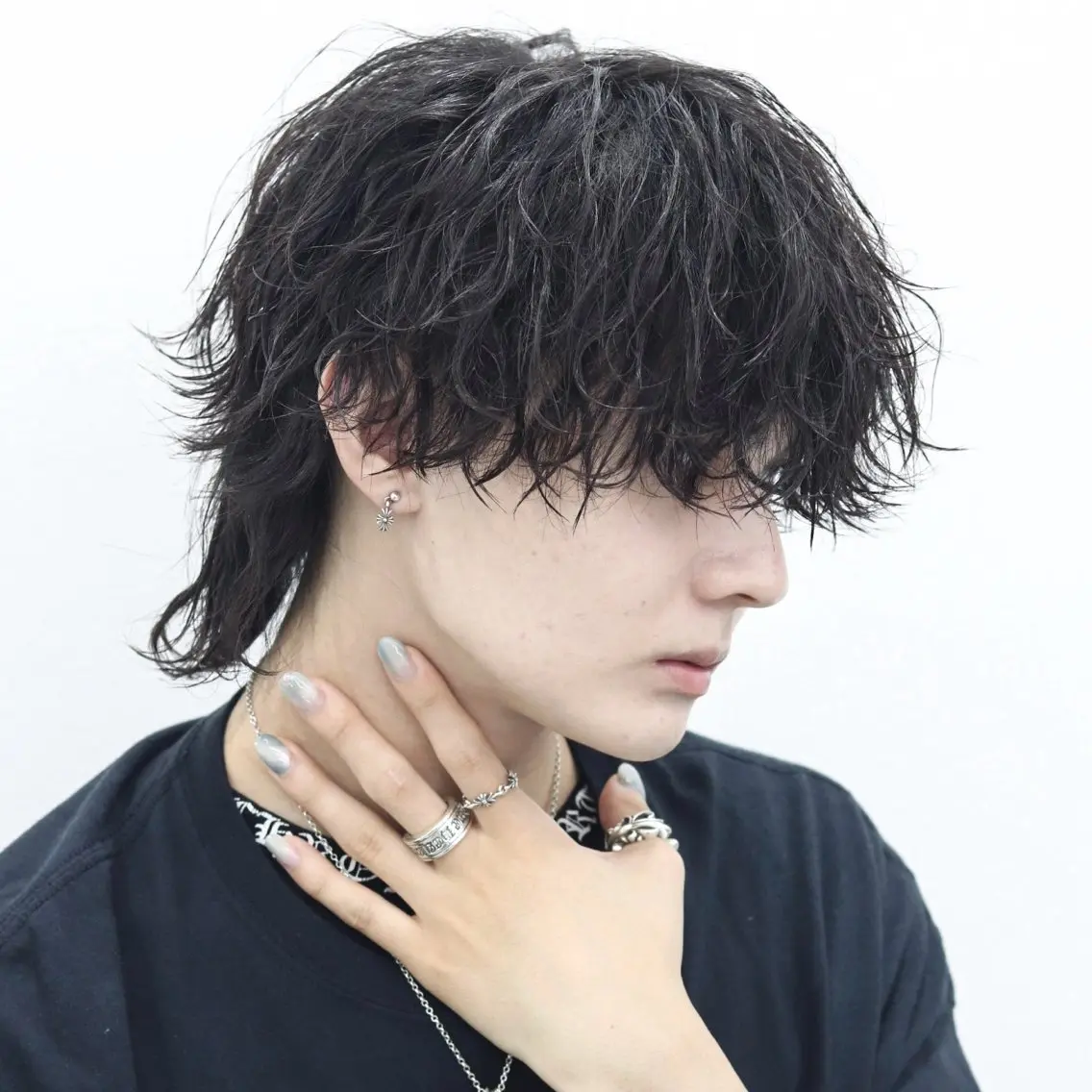 ショート カラー パーマ メンズ メンズパーマ カット パーマ 🔥メンズ極🔥韓国 シャドウ/波巻き柿崎のヘアスタイル