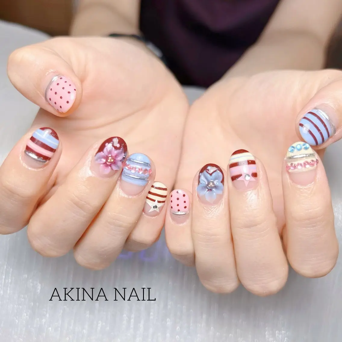 ミディアム ハンドネイル Akina Nail 亀戸のネイルデザイン