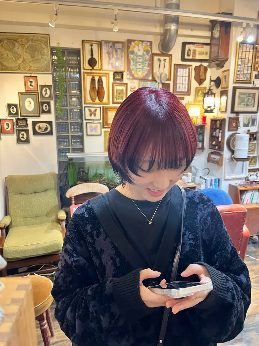 ショート カラー ダブルカラー ウルフカット カット ヘアカラー トリートメント ヘッドスパ トレンドパーマ 🌱ショート/緒方椋のヘアスタイル