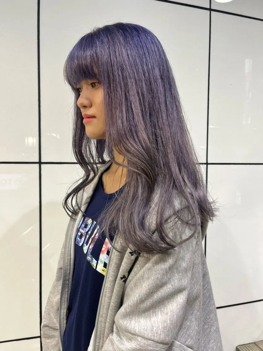 ロング カラー ベージュカラー ブリーチ ケアブリーチ ダブルカラー イヤリングカラー カットパーマ 🌀あさみのヘアスタイル