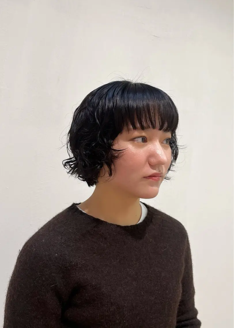 ショート パーマ 顔周りカット レイヤーカット カット パーマ ルプラボウ　小野寺 菜穂/豊橋/パーマのヘアスタイル