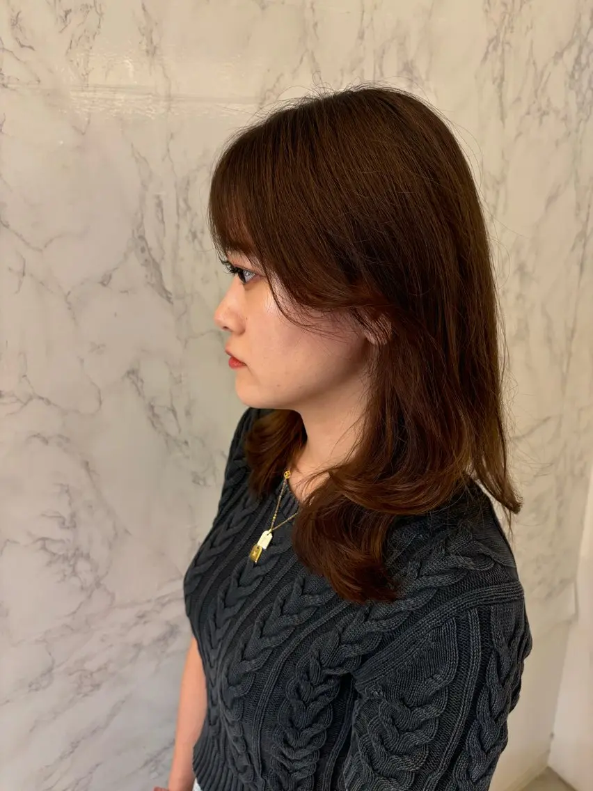 セミロング レイヤーカット 似合わせカット 🌼韓国ヘア🌼 田中義也のヘアスタイル