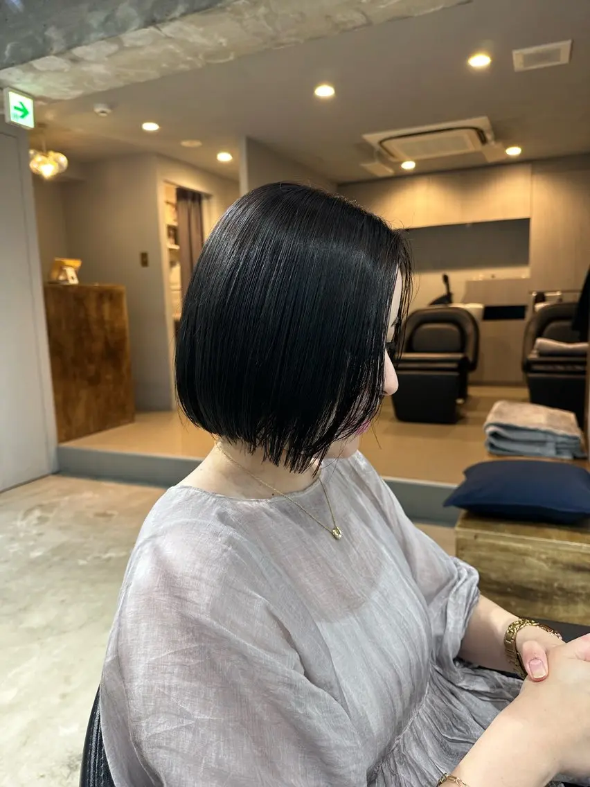 ミディアム カラー ブラウンカラー ダークブラウン ボブ トリートメント 🌀ショートカット / 齋藤大貴🌀のヘアスタイル