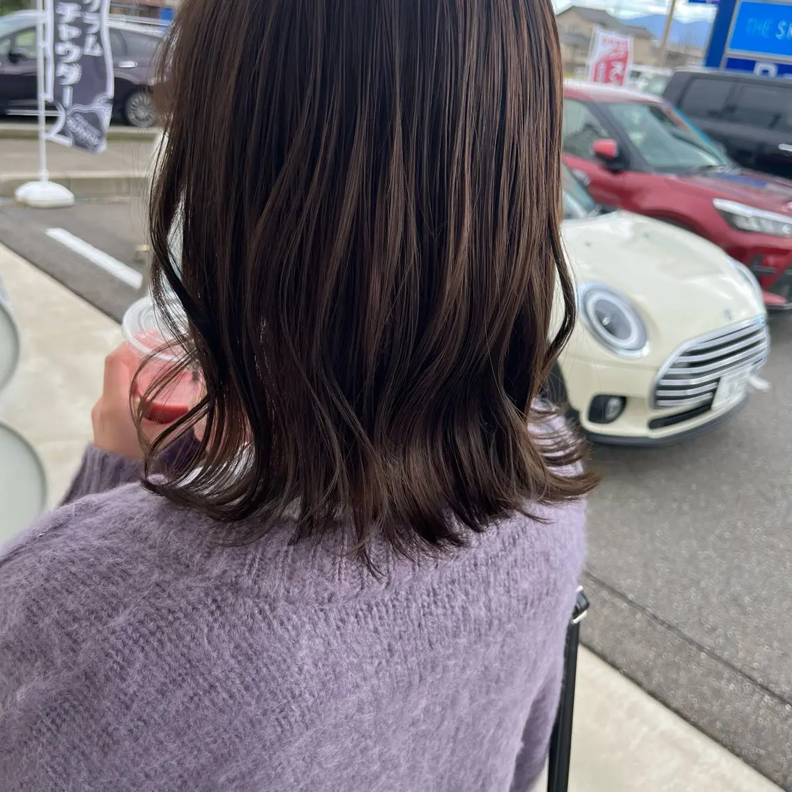 ミディアム カラー ブラウンカラー オリーブブラウン 仮坂 美夏のヘアスタイル